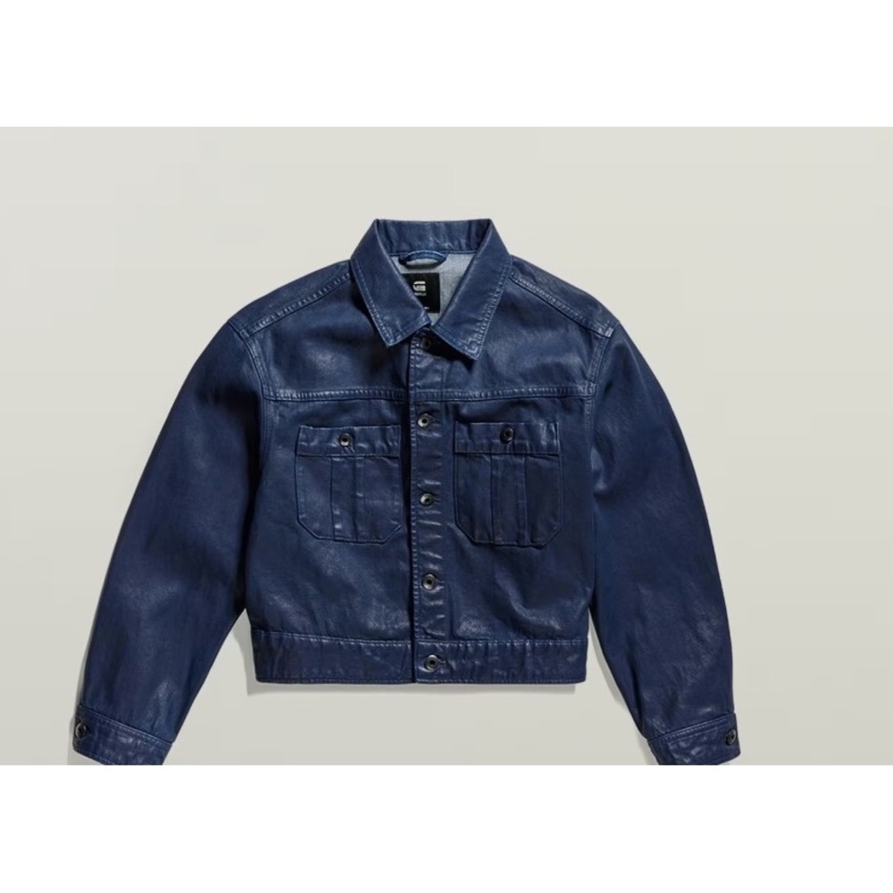 G Star RAW NEW Cropped Utility Jacket Luna Blue Cobler Size Medium MSRP $230